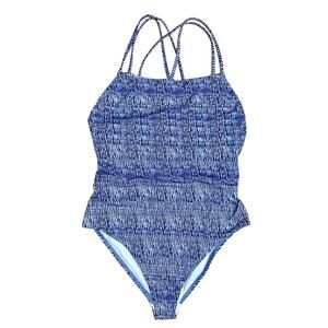 Loft Beach One Piece Swim Suit Blue White Women's Size 6